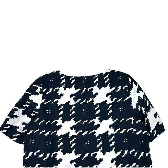 Weekend Max Mara, New Life Houndstooth Short-Sleeve Blouse Black/White Size 6 US - Picture 7 of 15